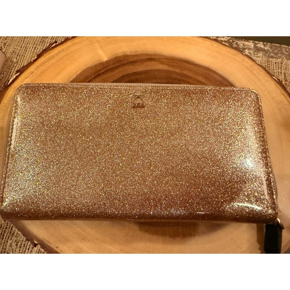 Kate Spade Mavis Street Neda Glitter Wallet‎ Rose Gold Full Zip